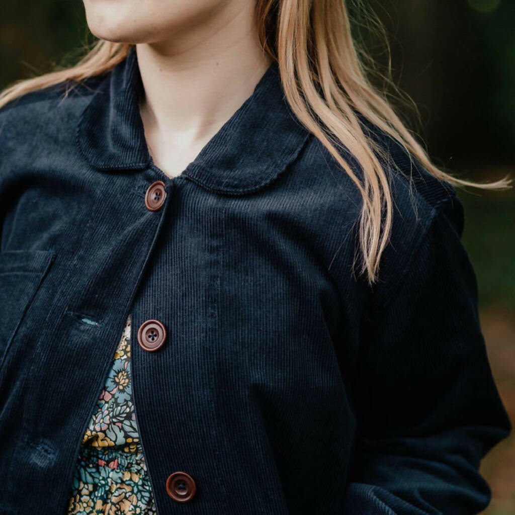 Athena Kimono Jacket in Blue Linen