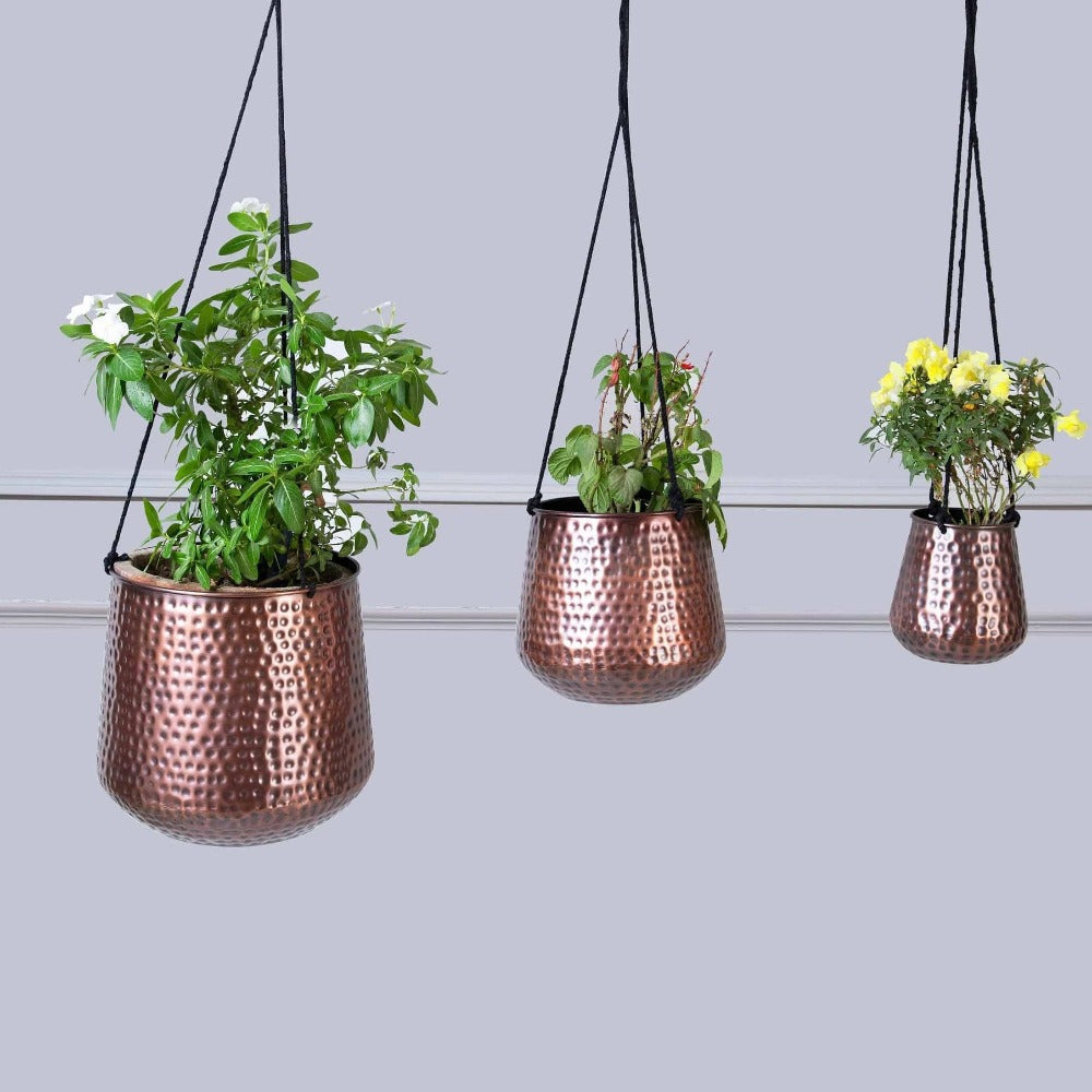 copper hanging planter uk Copper Hanging Planters