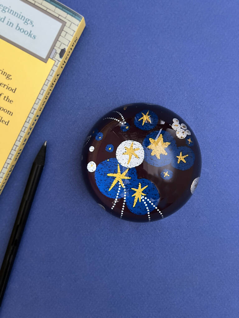 Glass Decoupage Paperweight with stars, Solaris Country Living