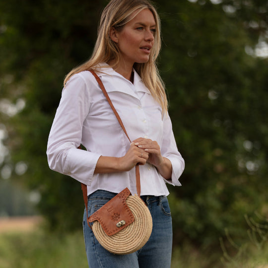 The Safi Rattan Round Bag - Tight Weave