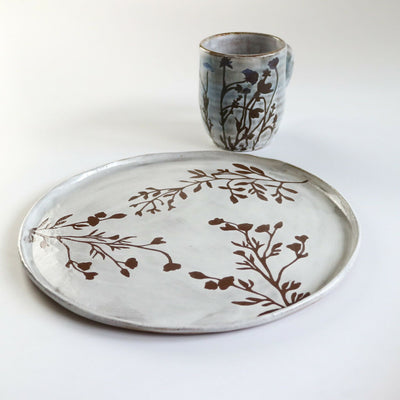 Stoneware Mug in Botanical Design