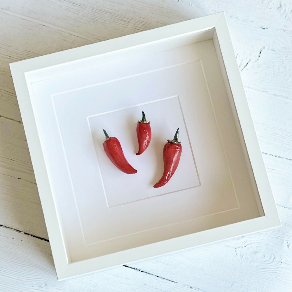 Ceramic Kitchen Wall Art: Red Chillies