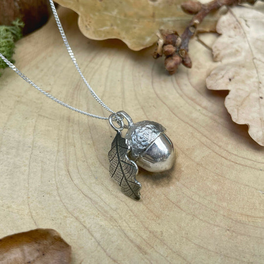 Silver Acorn & Oak Leaf Necklace