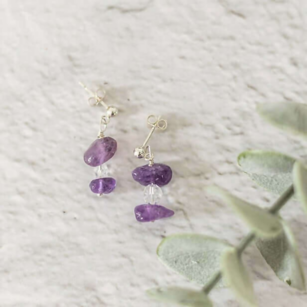 Amethyst Sterling Silver Gemstone Earrings 2