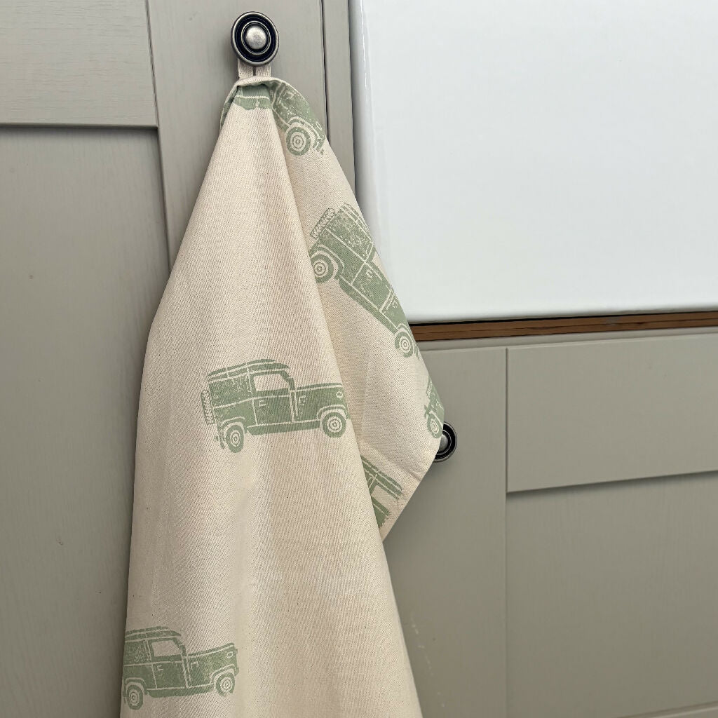 Land Rover hand printed tea towel | Country Living Marketplace
