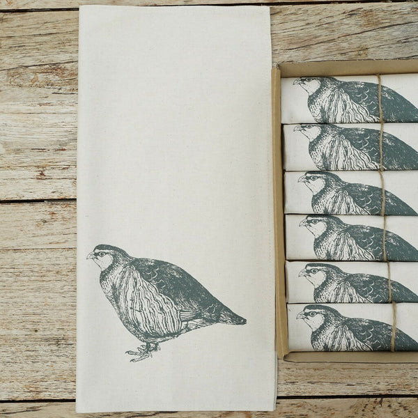 Organic Cotton Red-Legged Partridge Napkin – Boxed Set of 6