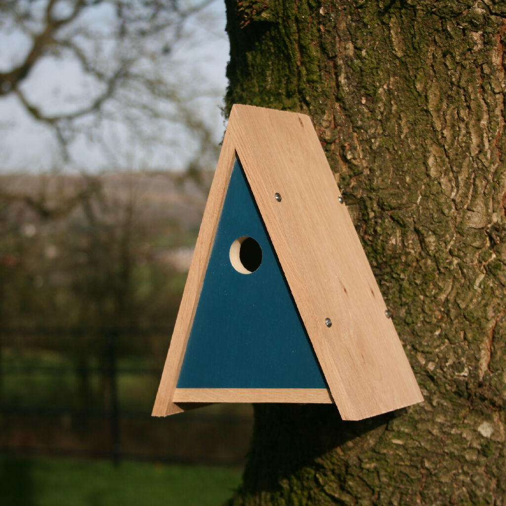 Triangular Bird Box Design Painted Oak Bird Box|Country Living Marketplace
