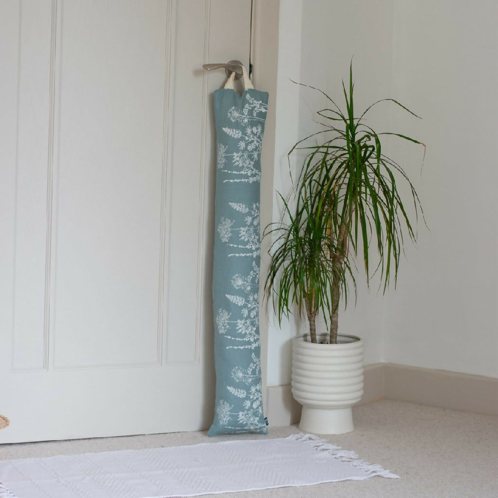 Linen Draught Excluder with Floral Design