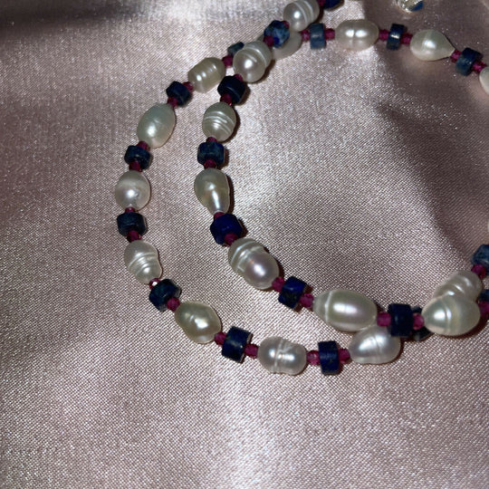 Mixed Gemstone & Freshwater Pearl Necklace