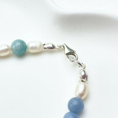 Pearl & Mixed Gemstone Sterling Silver Bracelet