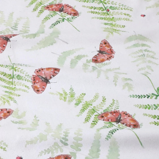 Butterfly and Fern Organic Soft Furnishing Fabric