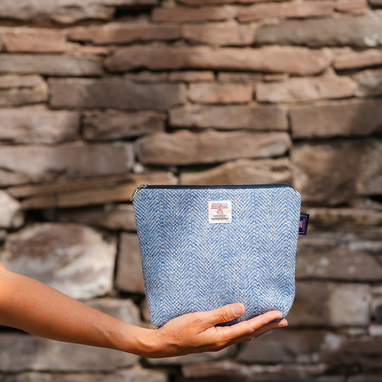 Chilcott Harris Tweed® Kit Bag - Oatmeal and Cornflower blue