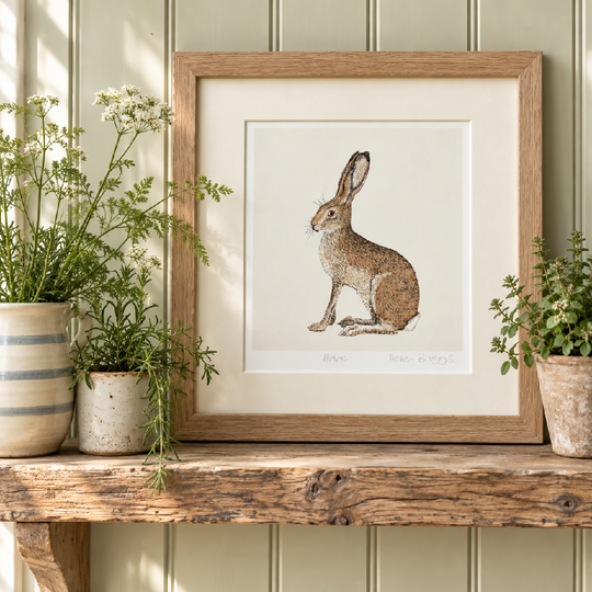 Hare White -Signed and mounted Giclée Art Print