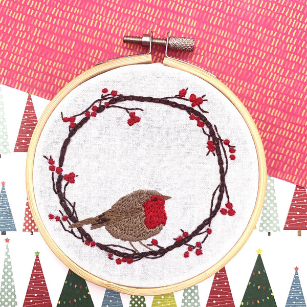 Robin Embroidery Kit - Christmas Embroidery Kit