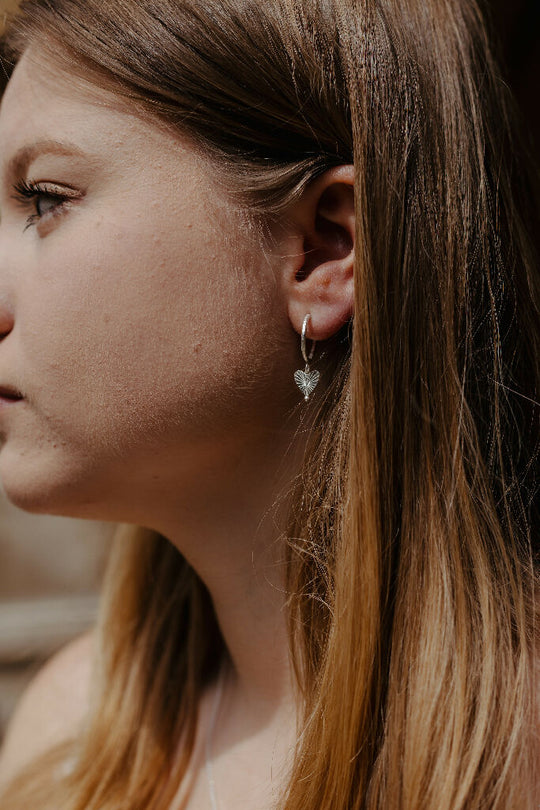Sunburst Hoop Earrings, Silver