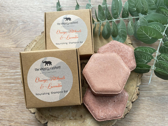 Natural Solid Shampoo Bar - Orange, Patchouli & Lavender