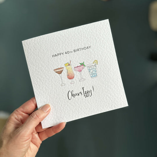 Personalised Cocktail Birthday Card