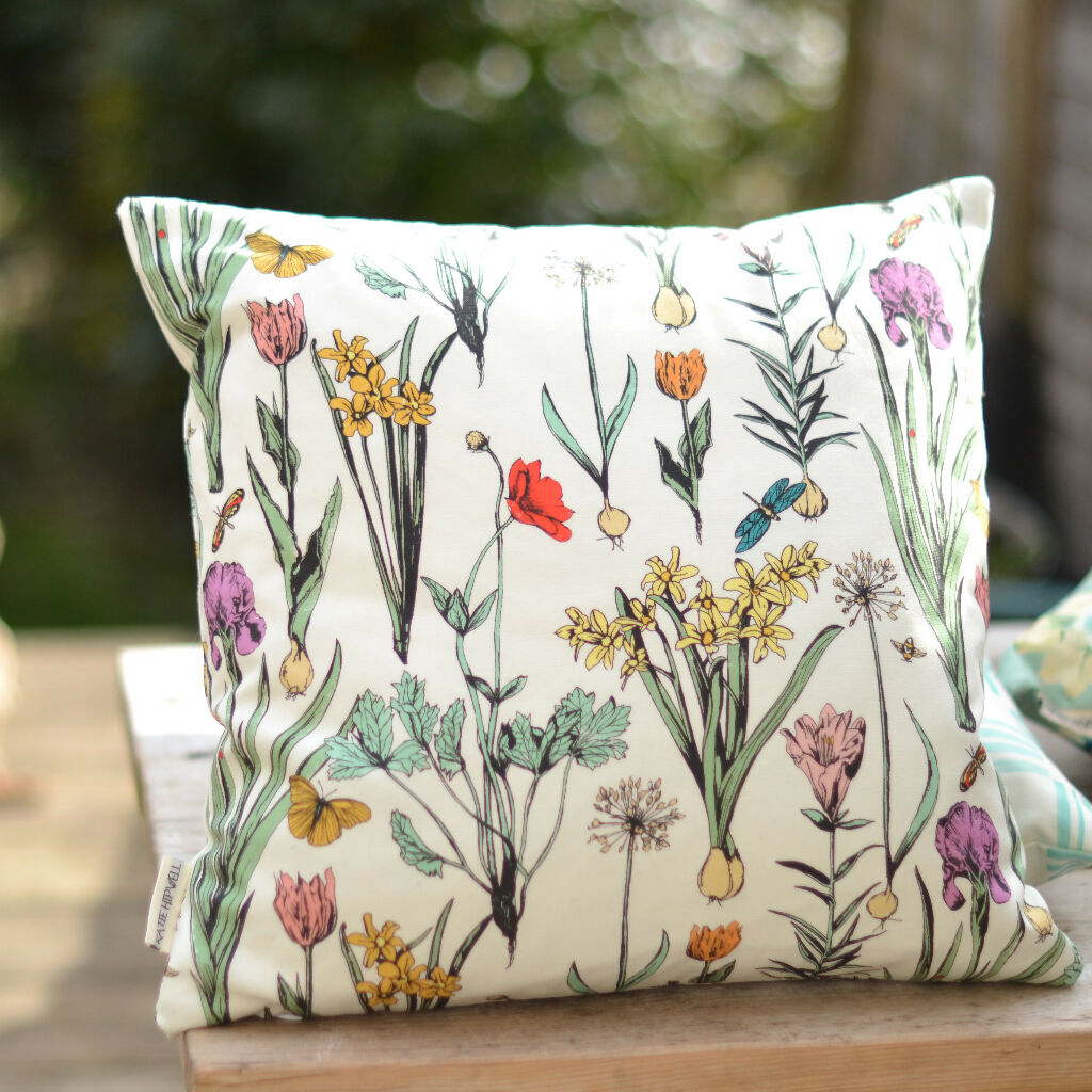 Pressed Flowers Spring Scatter Cushion