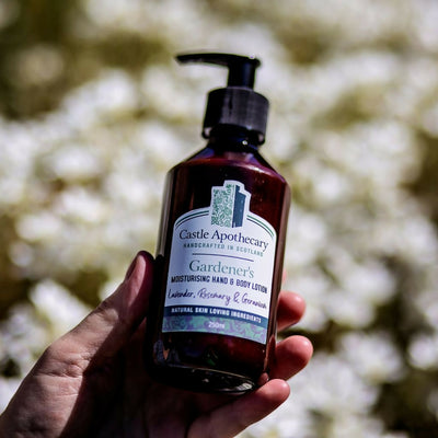 Gardeners Hand and Body Lavender, Rosemary and Geranium Lotion Close Up 