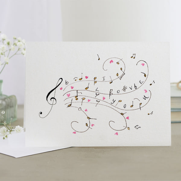 'I Love You' Hand Painted Printed Greeting Card