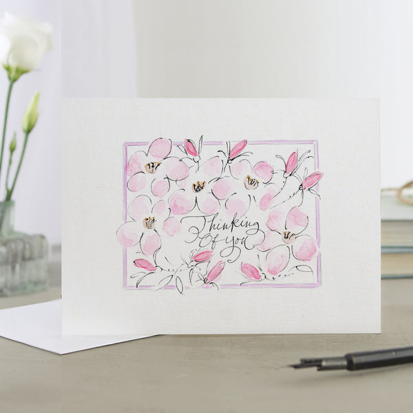 'Thinking Of You' Hand Painted Printed Greeting Card