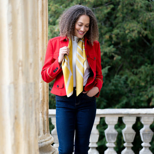 Golden cobweb silk scarf