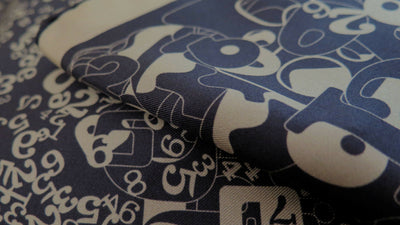 The Gold Code 2 | Aquarius Collection. Hand Rolled Silk Square