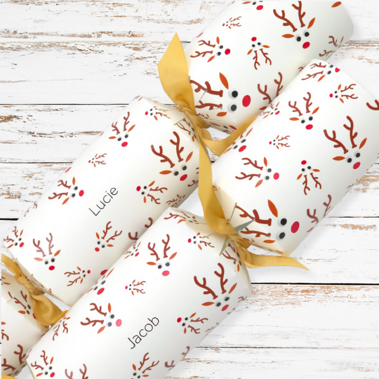 Personalised Cracker Making Craft Kit | Googly Rudolph | Makes 4 or 6 Crackers