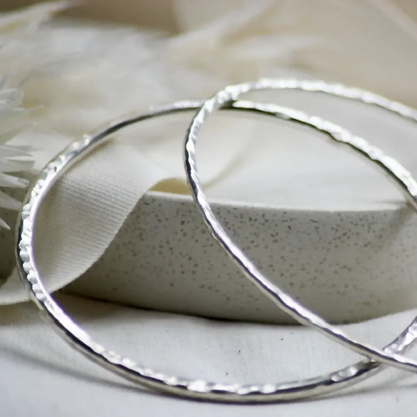 Sterling Silver Hammered Bangles