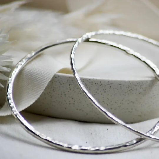 Sterling Silver Hammered Bangles