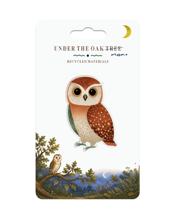 Badge - Owl British Nature Wildlife Bird Brooch Gift