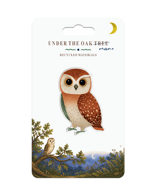 Badge - Owl British Nature Wildlife Bird Brooch Gift