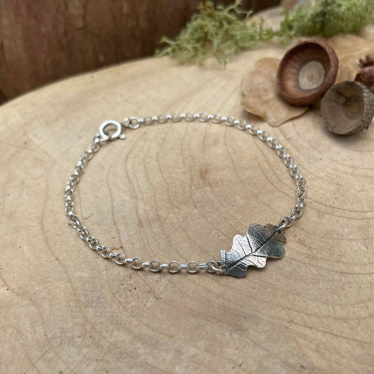 Silver Oak Leaf Bracelet