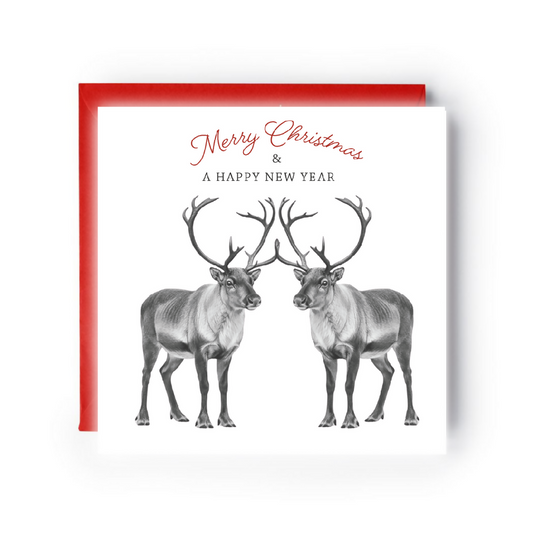 Leading the Way: Majestic Reindeer Christmas Card