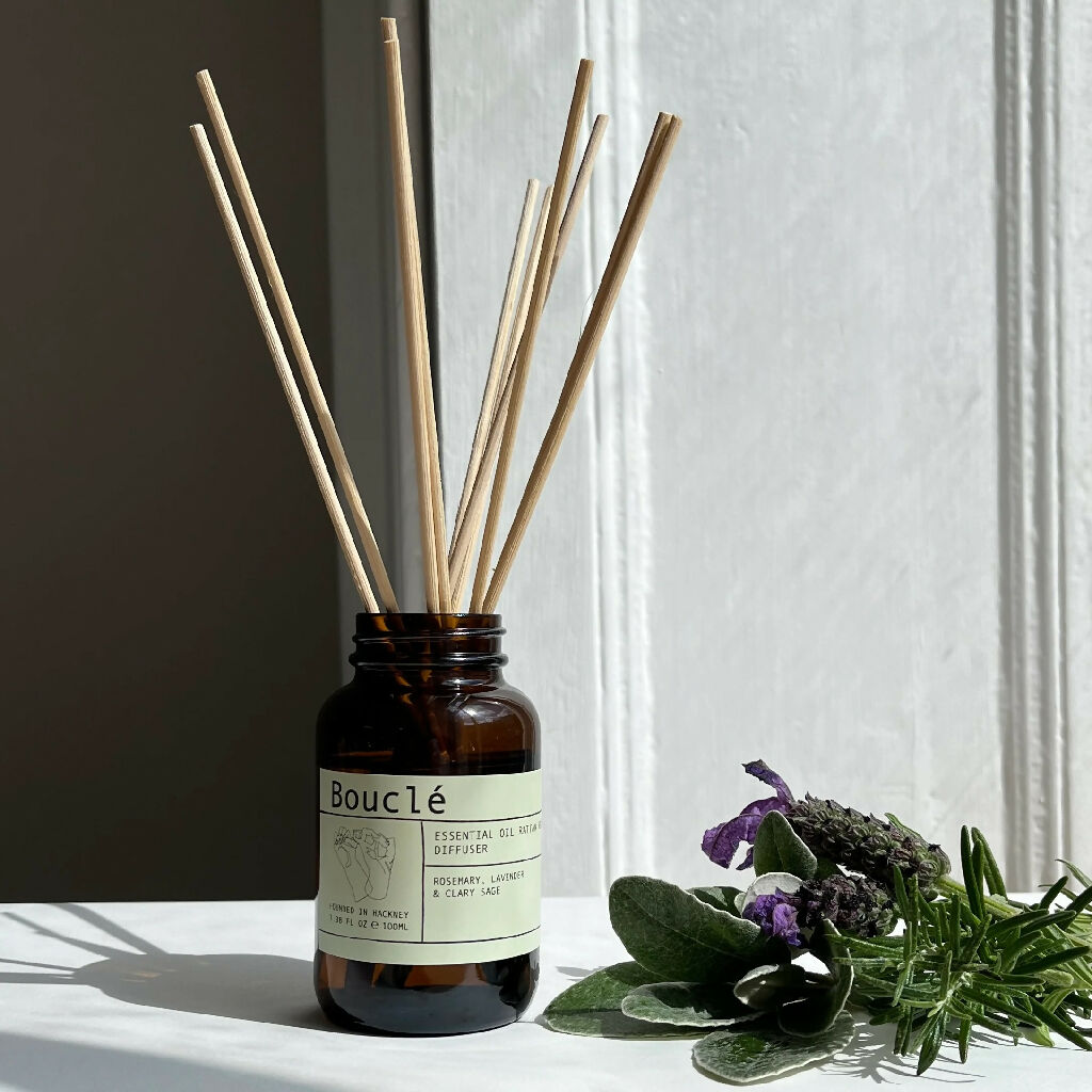 Bouclé Rosemary, Lavender & Clary Sage Rattan Reed Diffuser