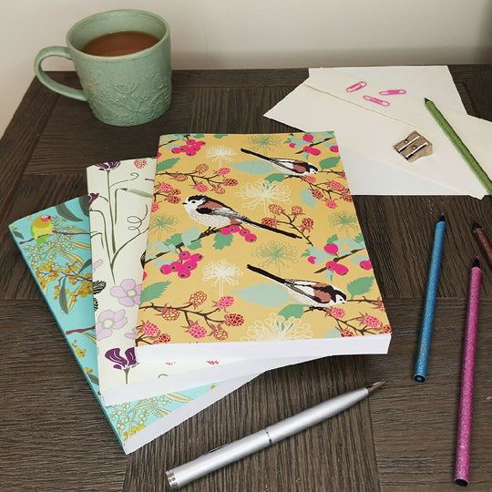 Hedgerow notebook A5 luxury plain yellow notebook