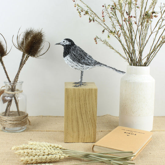 Pied Wagtail Wire Bird Sculpture