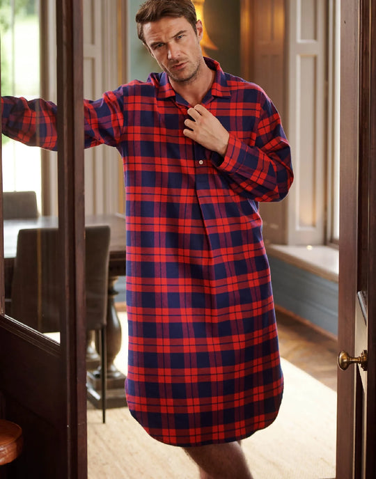 Men's Brushed Cotton Tartan Nightshirts