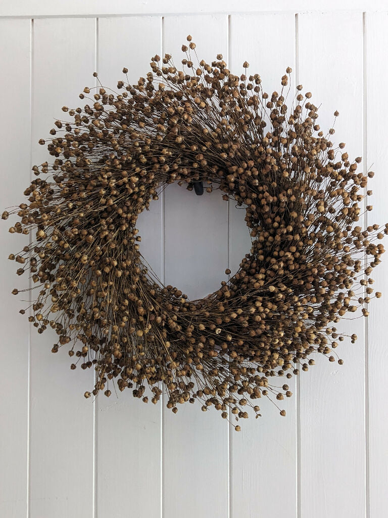 Wreath from Dried Flax (Linseed)