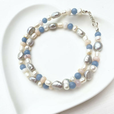 Mixed Gemstone & Freshwater Pearl Necklace