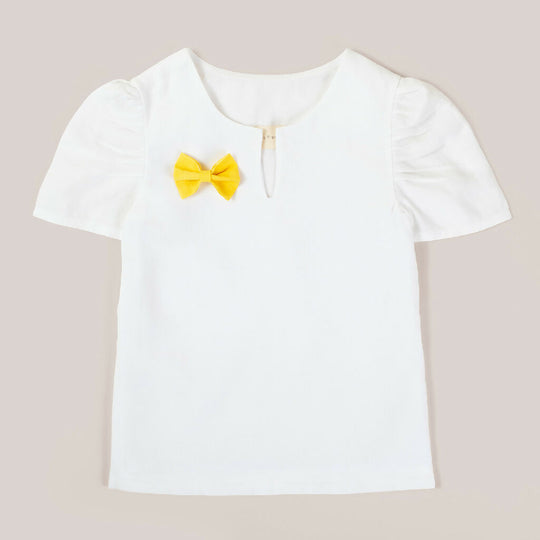 Girls Linen Blouse Made From Organic Belgian Fabric