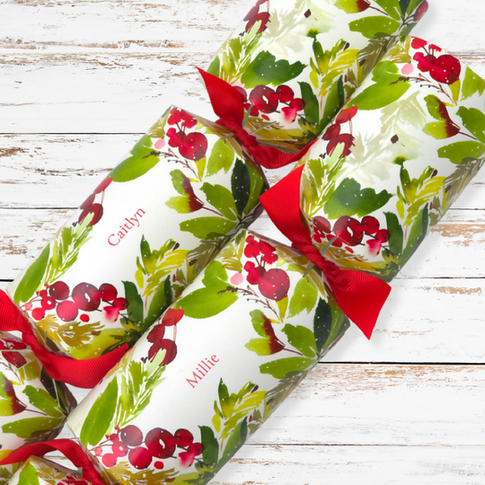 Personalised Cracker Making Craft Kit | Watercolour Berries | Makes 4 or 6 Crackers