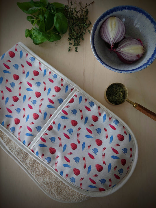 Organic Double Oven Glove - Machair Petals Multi