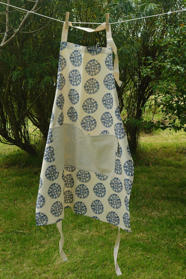 Organic Apron - Machair Clock Blue
