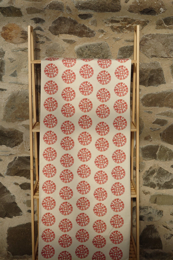 Organic Table Runner - Machair Clock Red