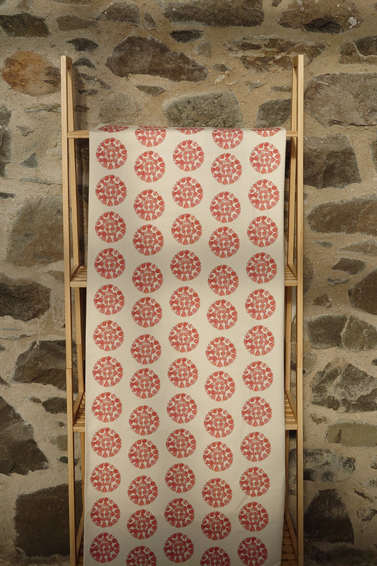 Organic Table Runner - Machair Clock Red