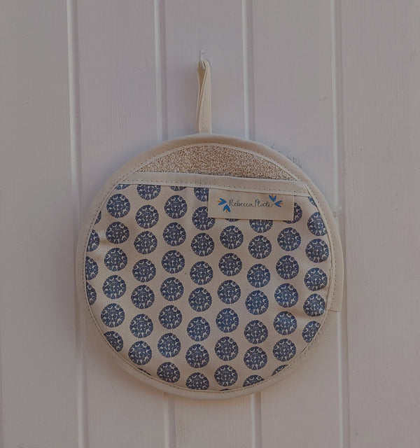 Organic Pot Grab and Oven Mitt - Machair Clock Blue