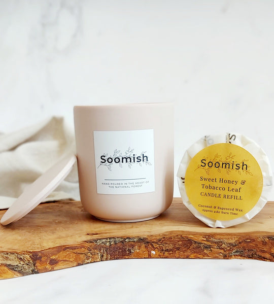 Refillable Candle Pot & Candle Refill - Light Pink