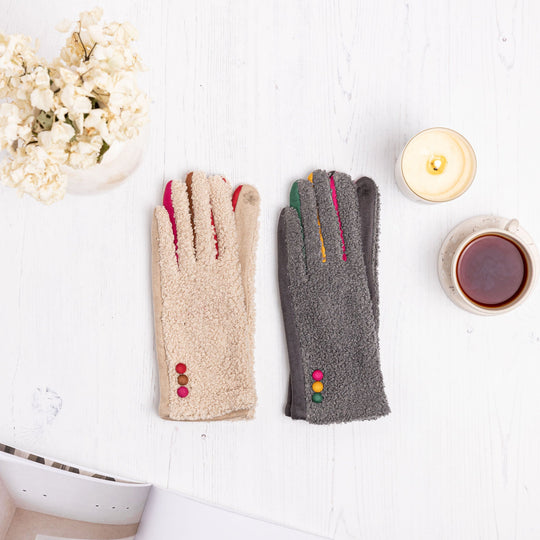 Teddy Fur Gloves - Touchscreen Compatible Gloves