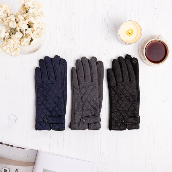 Quilted Ladies Gloves - Touchscreen compatible